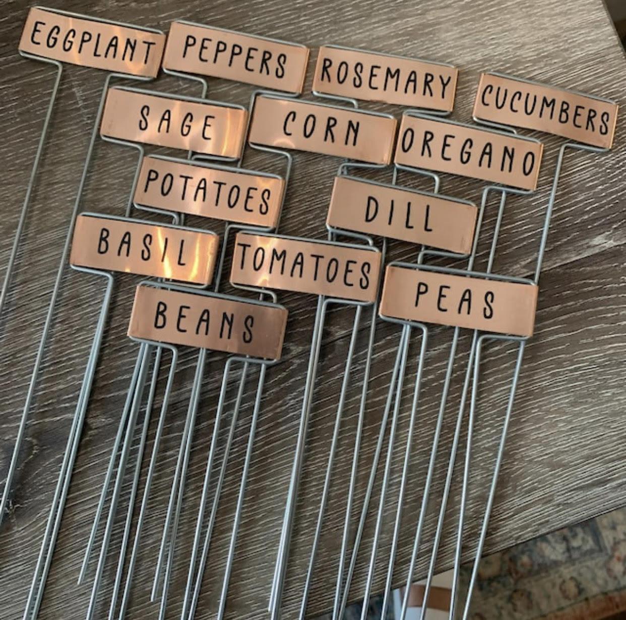 Bulk Copper Plant Markers for Gardens & Potted Plants