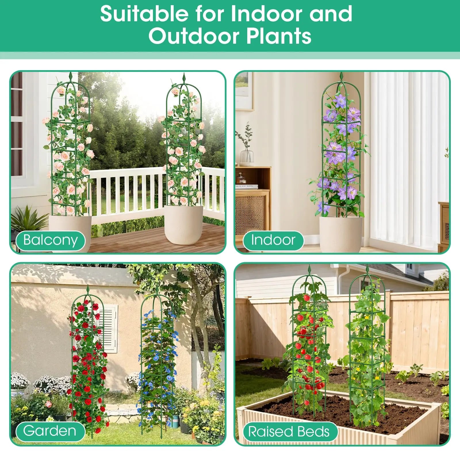 2-Pack Garden Obelisk Trellis Rustproof