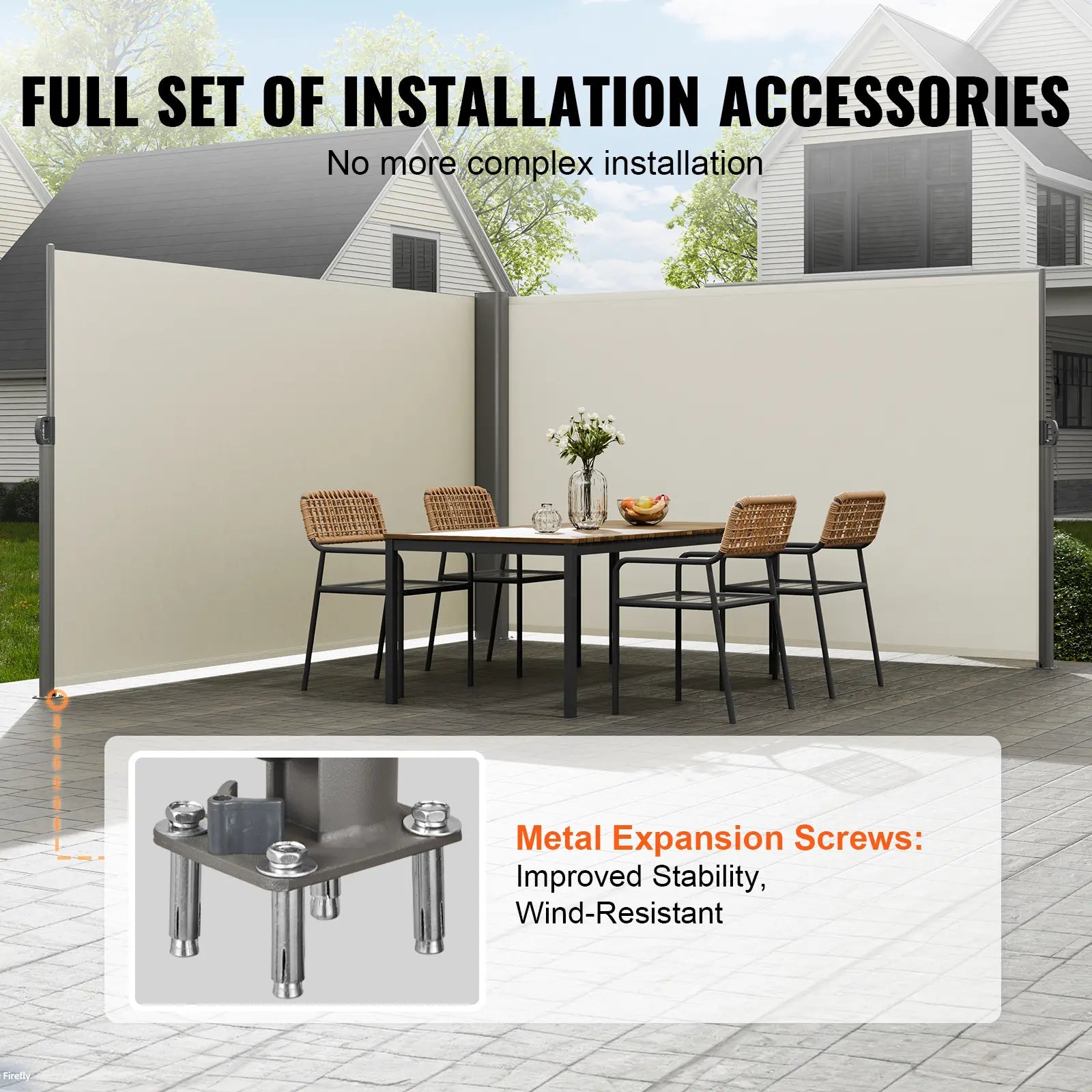 Retractable Aluminum Outdoor Privacy Screen