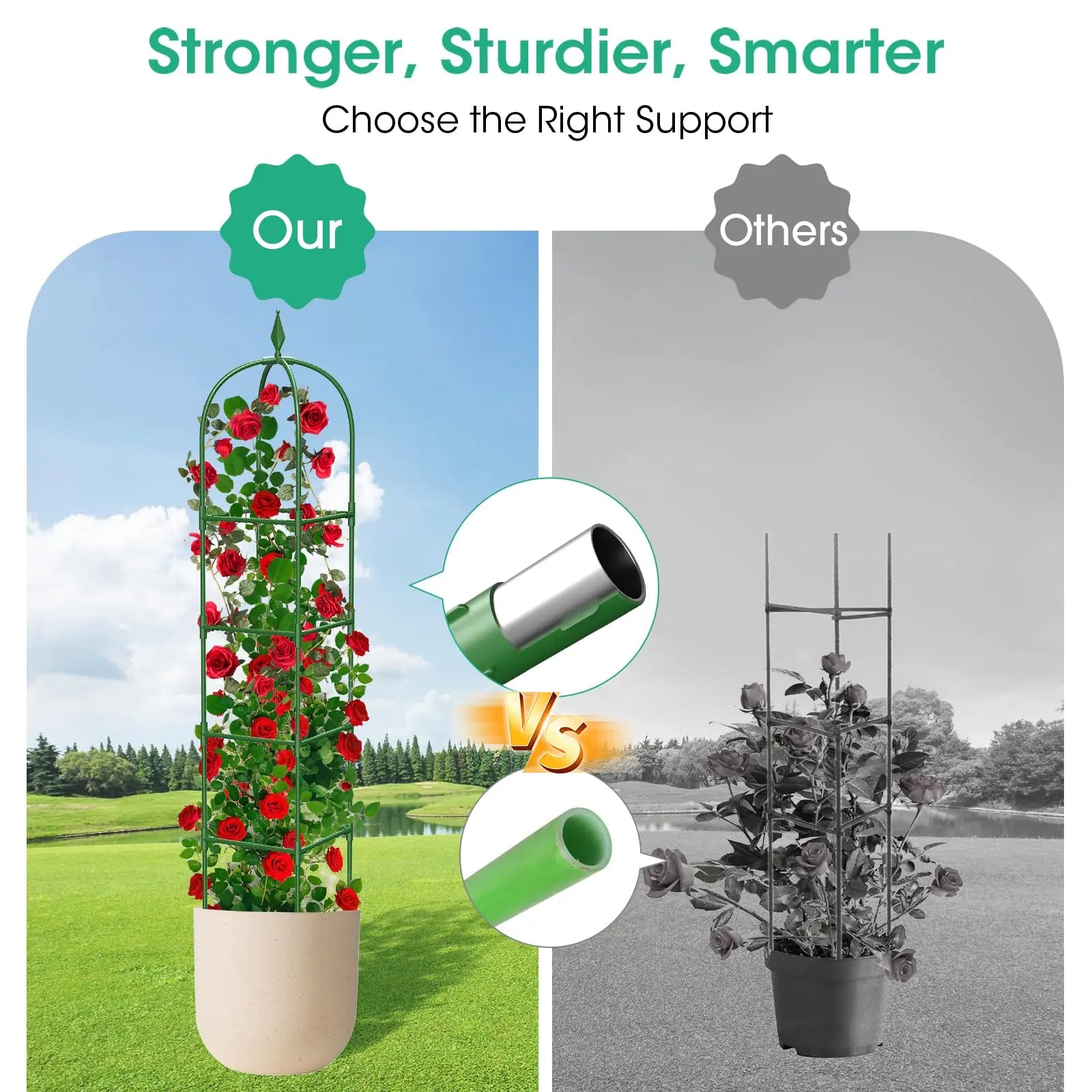 2-Pack Garden Obelisk Trellis Rustproof