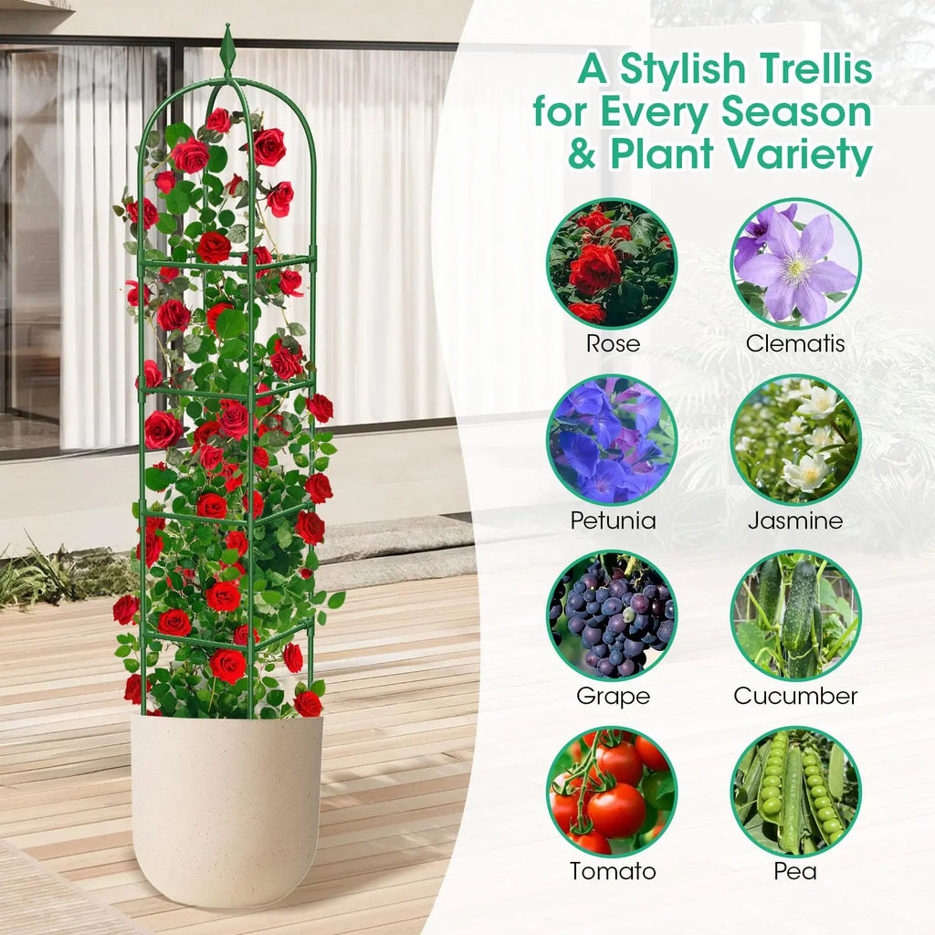 2-Pack Garden Obelisk Trellis Rustproof