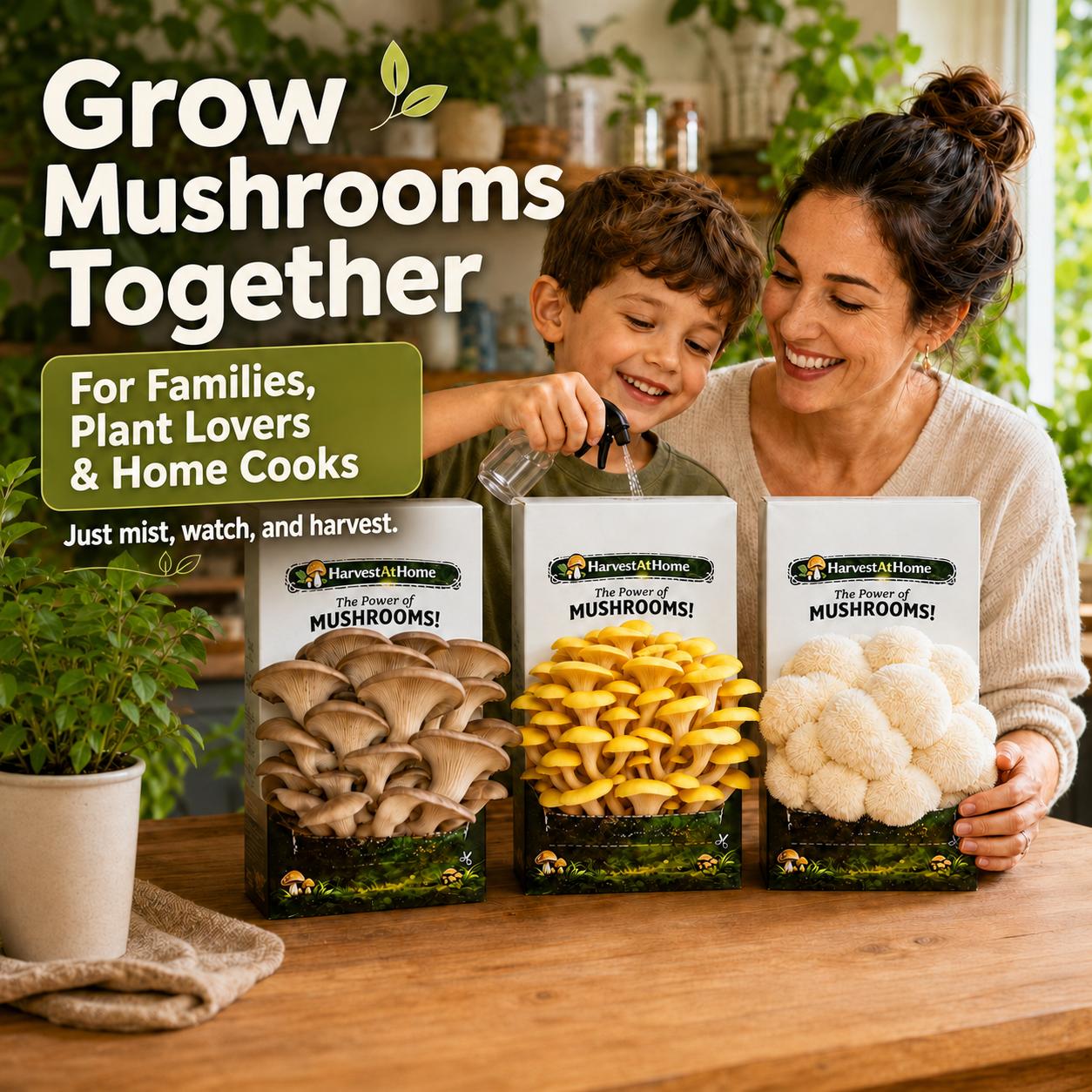 Harvest At Home Edible Organic Oyster Mushroom Grow Kit