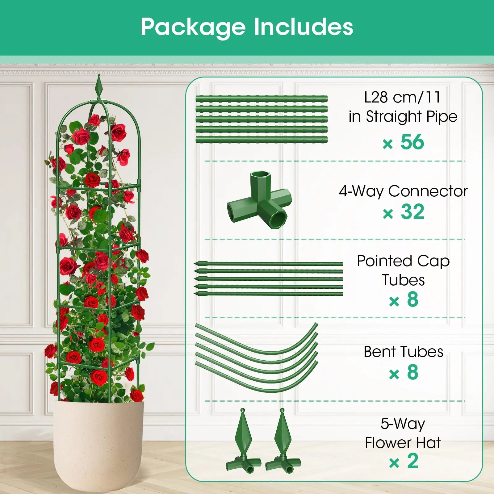 2-Pack Garden Obelisk Trellis Rustproof